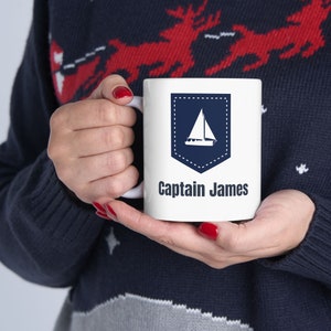 Personalized Nautical Mug with a Sailboat design, Nautical Mug, Sailing Mug, 11 oz, gift mug, Sailor Gift