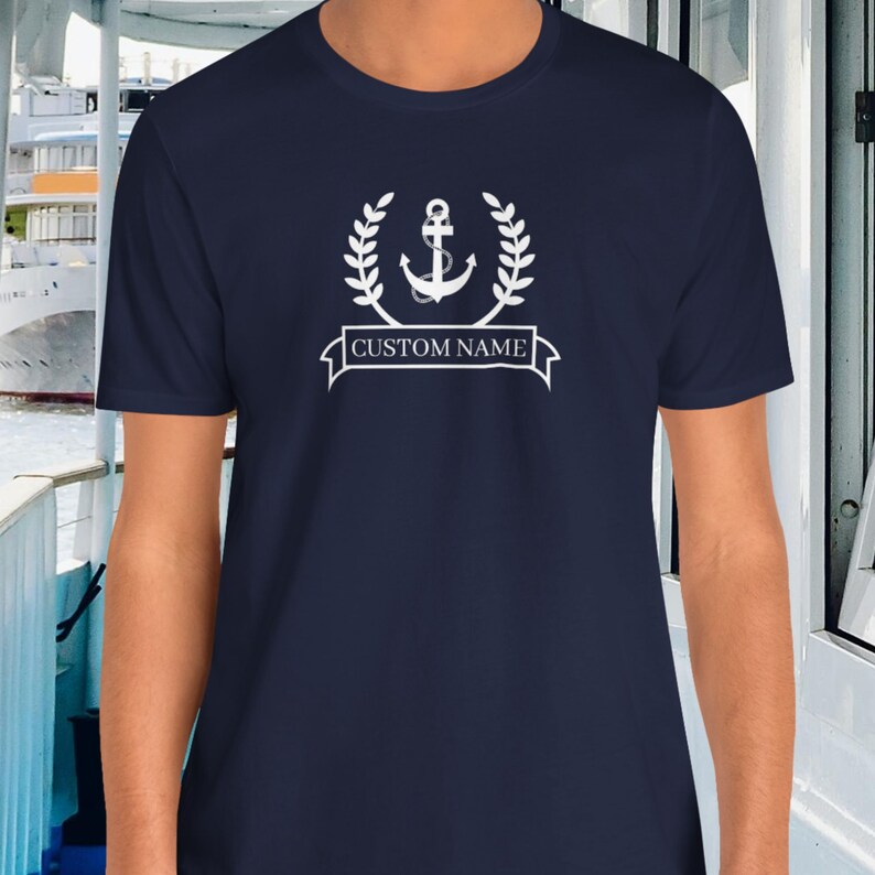 Personalized Nautical T-Shirt with an Anchor Design, Perfect for sailors, boat enthusiasts, ship officers, boat dad, nautical lovers image 9