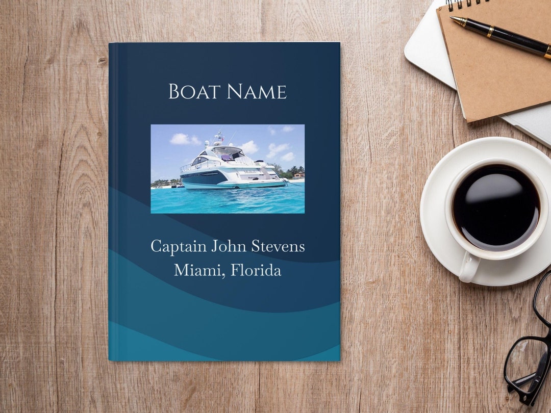 Boat Logbook With Your Own Custom Boat Photo Captain Log Etsy
