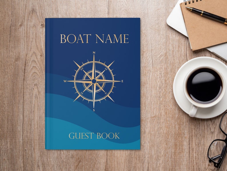Boat Owner Logbook, Captain's Log Book, Boat Guest Book, Yacht Guestbook, Gift for Boat Owners, Boating Gift, Sailing Notebook image 3