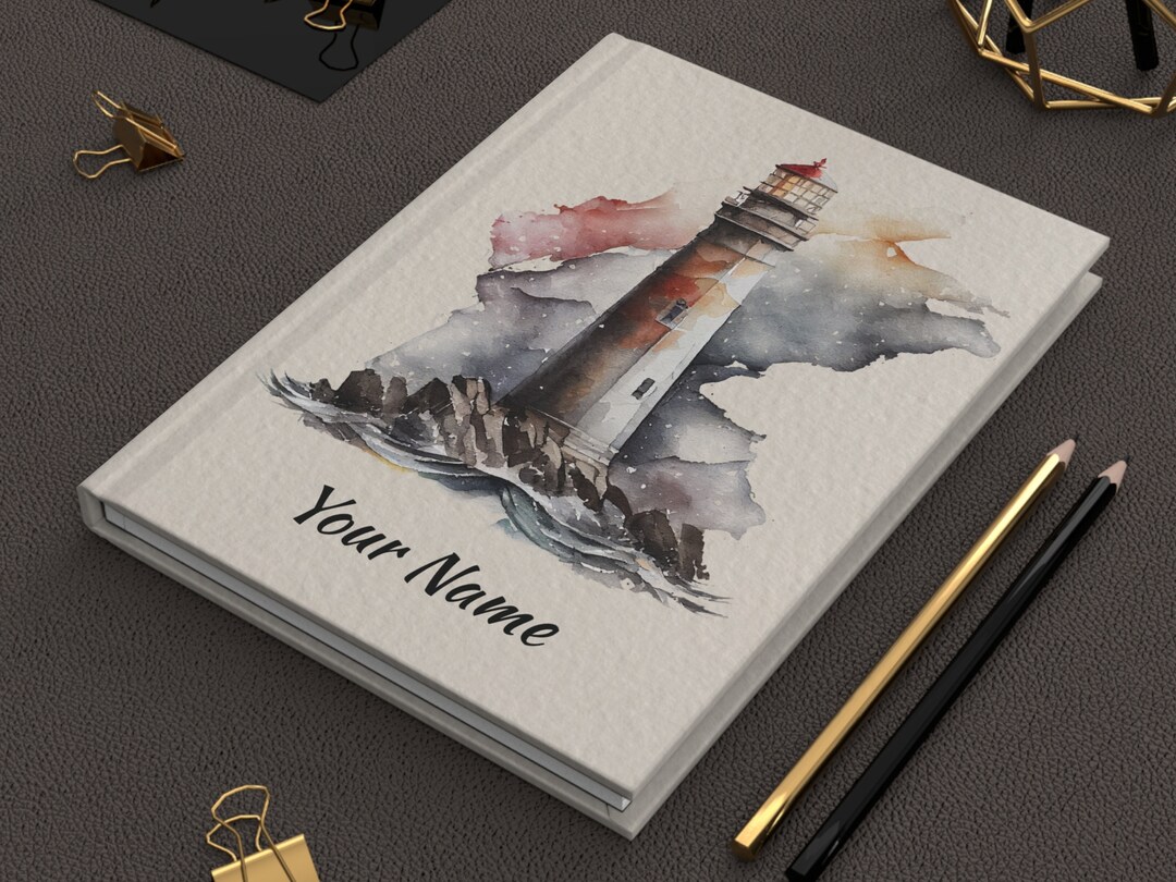 Personalized Lighthouse Journal, Custom Name Journal, Nautical Notebook ...