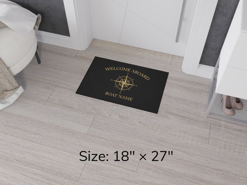 Boat Owner Heavy Duty Floor Mat, Custom Welcome Mat, Personalized Boat Welcome Mat, Boating Floor Mat, Boat Owners Door Mat, Boating Rug image 3