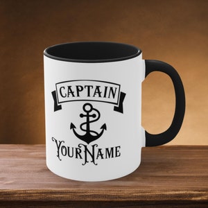 Personalized Captain Mug, Custom Nautical Mug, Customized Mug, Personalized Name Coffee Cup, Boat Owner Mug, Boating Gift image 5