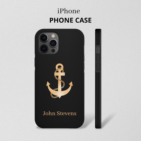 iPhone Case, Personalized iPhone Case, Nautical Phone Case, Anchor Phone Case, Tough Phone Cases