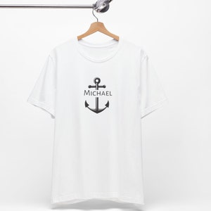 Personalized Nautical T-Shirt with Anchor Design, Custom Name with Nautical Anchor Shirt, Boat Name T-Shirt gift for boat owners and sailors image 6