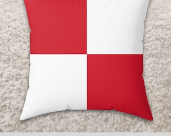 Nautical Flags Personalized Pillow, Maritime Signals Pillow, Boat or Yacht Pillow, Gift for sailor or boat owner, Nautical Pillow or Bedding