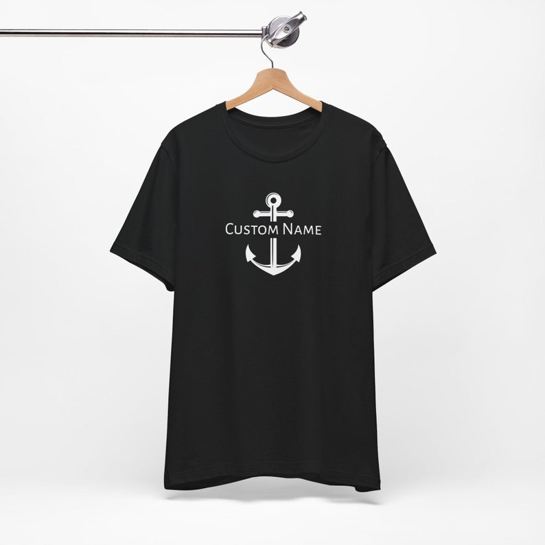 Personalized Nautical T-Shirt with Anchor Design, Custom Name with Nautical Anchor Shirt, Boat Name T-Shirt gift for boat owners and sailors image 5