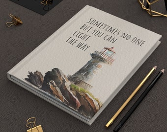 Lighthouse Journal,  Inspirational Journal,  Inspiring Quote Journal, Personal Diary, Nautical Gift,  Motivational Journal