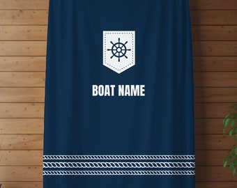 Custom Boat Blanket, Personalized Boat House Blanket, Nautical Blanket for Sailing Lovers, Boat Accessories, Boat Owner Bedding