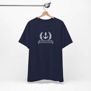 Personalized Nautical T-Shirt with an Anchor Design, Perfect for sailors, boat enthusiasts, ship officers, boat dad, nautical lovers Navy