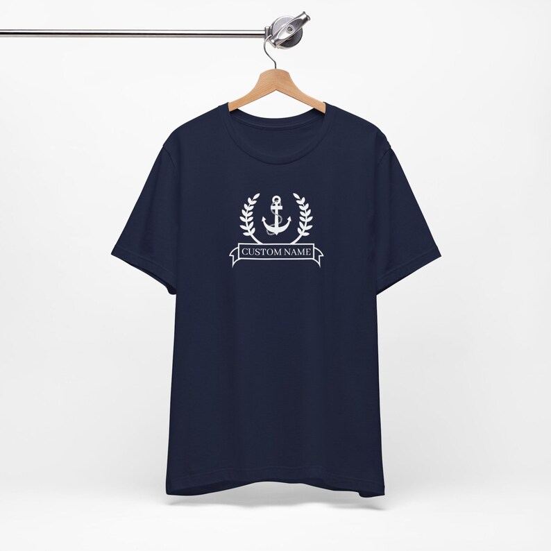Personalized Nautical T-Shirt with an Anchor Design, Perfect for sailors, boat enthusiasts, ship officers, boat dad, nautical lovers Navy