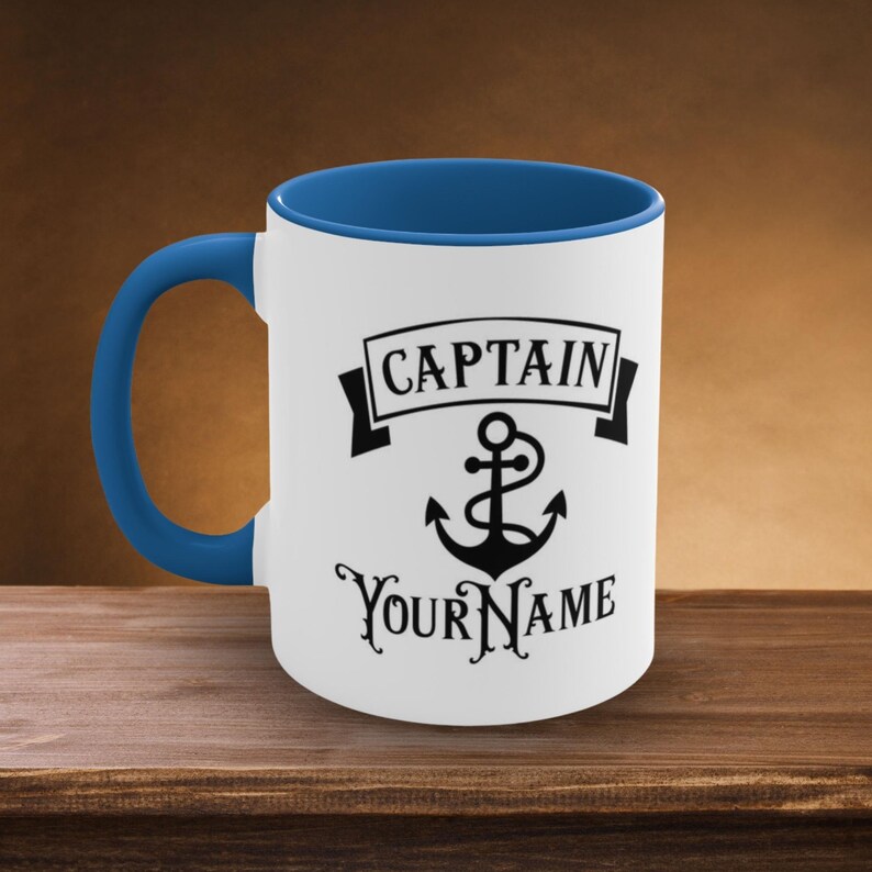 Personalized Captain Mug, Custom Nautical Mug, Customized Mug, Personalized Name Coffee Cup, Boat Owner Mug, Boating Gift image 4