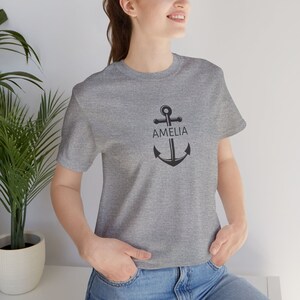 Personalized Nautical T-Shirt with Anchor Design, Custom Name with Nautical Anchor Shirt, Boat Name T-Shirt gift for boat owners and sailors image 8