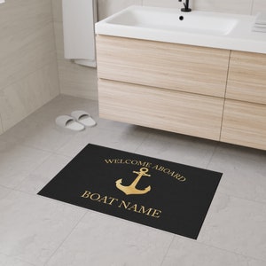 Boat Owner Heavy Duty Floor Mat, Boat Welcome Mat, Boating Floor Mat, Boat Owners Door Mat, Anchor Welcome Aboard Mat image 8