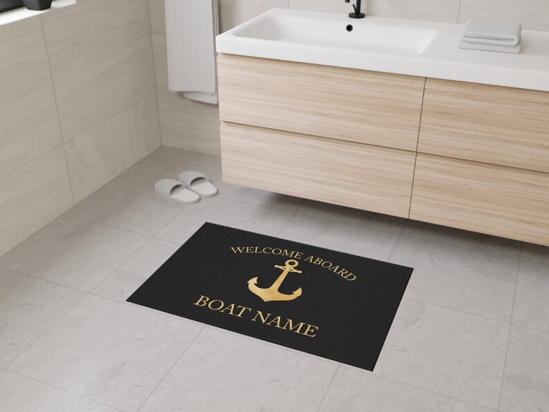 Boat Owner Heavy Duty Floor Mat, Boat Welcome Mat, Boating Floor Mat, Boat Owners Door Mat, Anchor Welcome Aboard Mat image 8