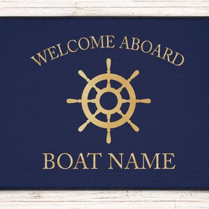Boat Owner Heavy Duty Floor Mat, Boat Welcome Mat, Boating Floor Mat, Boat Owners Door Mat, Ship Wheel image 4