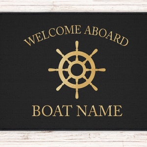 Boat Owner Heavy Duty Floor Mat, Boat Welcome Mat, Boating Floor Mat, Boat Owners Door Mat, Ship Wheel image 2