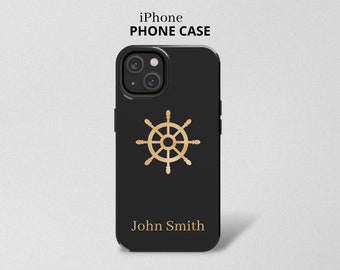 iPhone Case, Personalized iPhone Case, Nautical Phone Case, Ship Wheel Phone Case, Tough Phone Cases