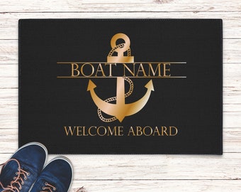 Boat Owner Heavy Duty Floor Mat, Custom Welcome Mat, Personalized Boat Welcome Mat, Boating Floor Mat, Boat Owners Door Mat, Boating Rug