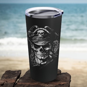 Pirate Tumbler 20oz, Nautical gift, Nautical tumbler, Quality stainless steel tumbler, Gift for him, Pirate travel mug