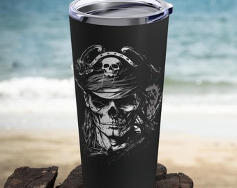Piratenbecher 20 Unzen, nautisches Geschenk, nautischer Becher, hochwertiger Edelstahlbecher, Geschenk für ihn, Piratenreisebecher