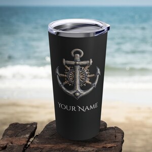 Personalized Nautical Tumbler 20oz, Nautical gift, Anchor tumbler, Quality stainless steel tumbler, Tumbler for men, Gift for him