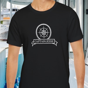 Personalized Nautical T-Shirt with a Compass Design, Gift for sailor, boat owner, boat dad, Custom Name or Boat Name TShirt image 8