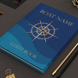 Boat Owner Logbook, Captain's Log Book, Boat Guest Book, Yacht Guestbook, Gift for Boat Owners, Boating Gift, Sailing Notebook image 1