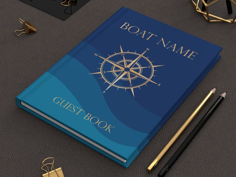 Boat Owner Logbook, Captain's Log Book, Boat Guest Book, Yacht Guestbook, Gift for Boat Owners, Boating Gift, Sailing Notebook image 1