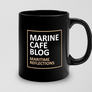 Marine Cafe Blog Mug, Nautical Mug, Coffee Mug, Coffee Cup image 1