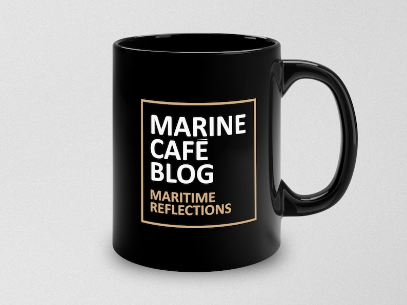 Marine Cafe Blog Mug, Nautical Mug, Coffee Mug, Coffee Cup image 1