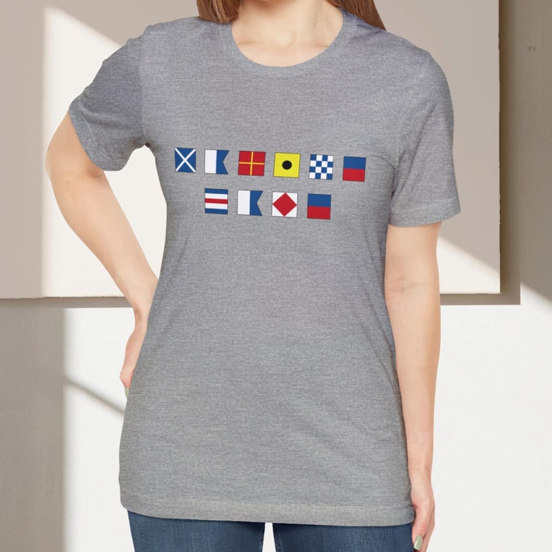 Personalized Nautical Flags T-shirt, Custom nautical flag shirt, Maritime Flag T-shirt, Custom captain shirt, Maritime Signal Flag Shirt image 4