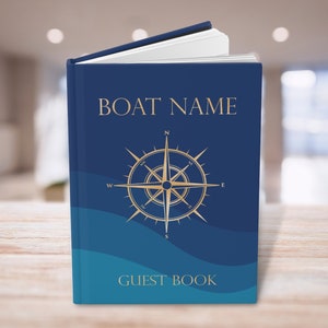 Boat Owner Logbook, Captain's Log Book, Boat Guest Book, Yacht Guestbook, Gift for Boat Owners, Boating Gift, Sailing Notebook image 2