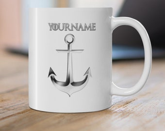 Nautical Mug, Personalized Mug, Anchor Mug, Personalized Gift, Nautical Mug, Nautical Gift Ideas, Personalized Coffee Mug, Custom Mug