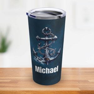 Personalized Nautical Tumbler 20oz, Nautical gift, Nautical Anchor tumbler, Quality stainless steel tumbler, Tumbler for men, Gift for Dad