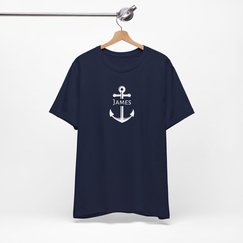 Personalized Nautical T-Shirt with Anchor Design, Custom Name with Nautical Anchor Shirt, Boat Name T-Shirt gift for boat owners and sailors image 4