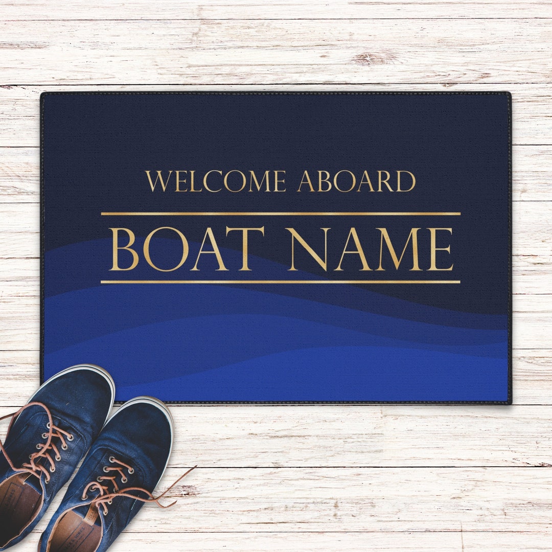 Aboard Boat Name Boat Owner Heavy Duty Floor Mat Etsy