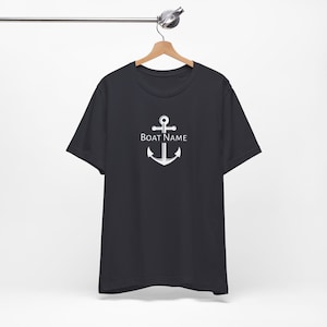 Personalized Nautical T-Shirt with Anchor Design, Custom Name with Nautical Anchor Shirt, Boat Name T-Shirt gift for boat owners and sailors image 1