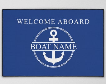 Boat Owner Heavy Duty Floor Mat, Custom Boat Mat, Personalized Boat Welcome Mat, Boating Floor Mat, Boat Owners Door Mat, Boating Rug