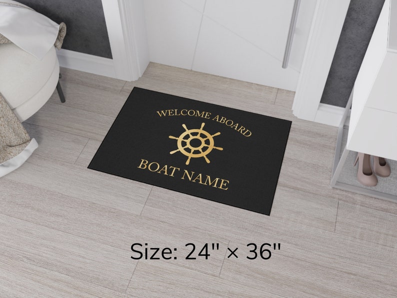 Boat Owner Heavy Duty Floor Mat, Boat Welcome Mat, Boating Floor Mat, Boat Owners Door Mat, Ship Wheel image 7