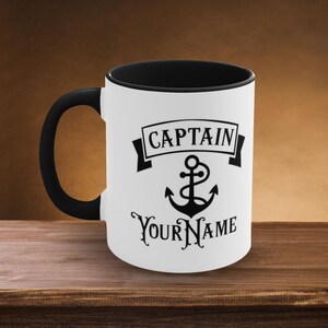 Personalized Captain Mug, Custom Nautical Mug, Customized Mug, Personalized Name Coffee Cup, Boat Owner Mug, Boating Gift image 3