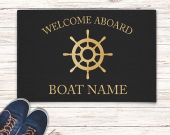 Boat Owner Heavy Duty Floor Mat, Boat Welcome Mat, Boating Floor Mat, Boat Owners Door Mat, Ship Wheel