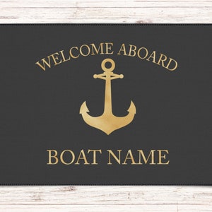 Boat Owner Heavy Duty Floor Mat, Boat Welcome Mat, Boating Floor Mat, Boat Owners Door Mat, Anchor Welcome Aboard Mat image 5