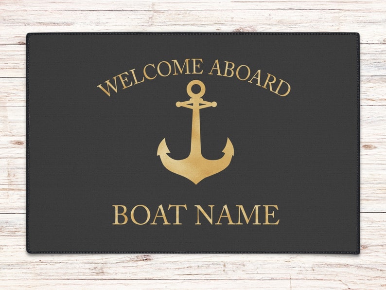 Boat Owner Heavy Duty Floor Mat, Boat Welcome Mat, Boating Floor Mat, Boat Owners Door Mat, Anchor Welcome Aboard Mat image 5