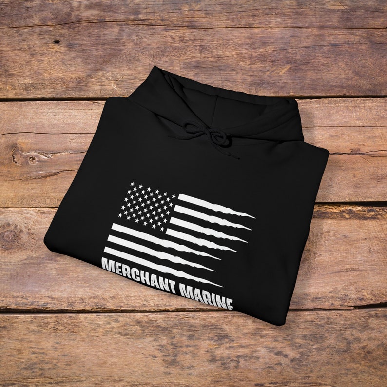 Merchant Marine hoodie, Merchant Mariner hooded sweatshirt, American Flag sweatshirt, Merchant Marines gift image 5