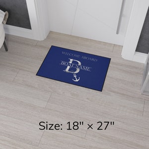 Welcome Aboard Boat Mat, Boat Owner Heavy Duty Floor Mat, Boating Mat, Personalized Boat Welcome Mat, Monogram Boat Name Outdoor Mat image 7