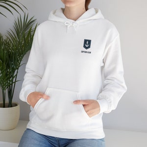 Personalized Nautical Hooded Sweatshirt, Hoodie Sweatshirt with Nautical Anchor, Custom Name Sailing or Boating Hoodie, Hoodie Gift image 3
