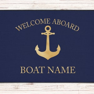 Boat Owner Heavy Duty Floor Mat, Boat Welcome Mat, Boating Floor Mat, Boat Owners Door Mat, Anchor Welcome Aboard Mat image 6