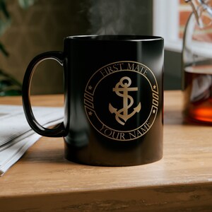 Personalized nautical mug for boat owners, Boat owner gift, Boat coffee mugs, Sailing gift, Yacht gift, Boat captain mug, First mate mug image 5