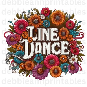 Line Dance PNG File, Line Dancer png, Western Design, Cowgirl Boots, Country Girl, Country Line Dancing, Floral Design png, Country Dancing